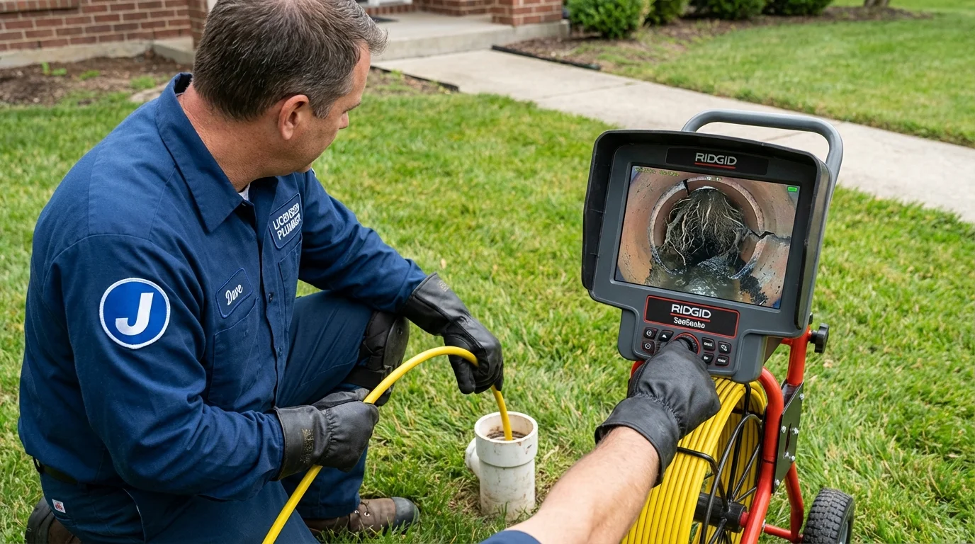 Sewer camera inspection being performed by Johns Plumbing LLC in Port Byron